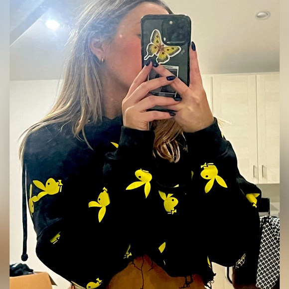 Missguided Tops - Playboy X msguided hoodie crop top never worn bought like thisSOLD